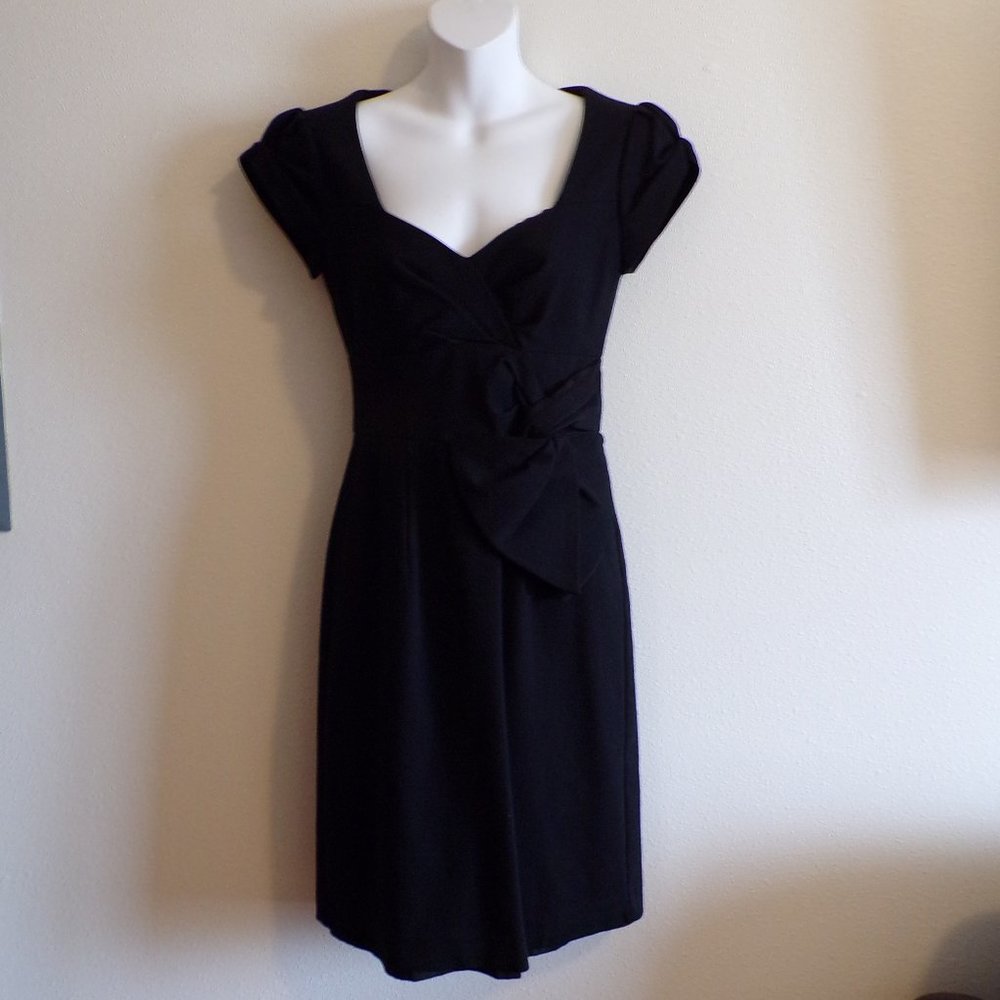 Nanette Lepore Bow Cocktail Dress with Pleats